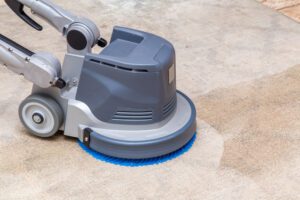 Carpet Cleaning equipment, carpet halfway clean, brush strokes